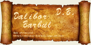 Dalibor Barbul vizit kartica